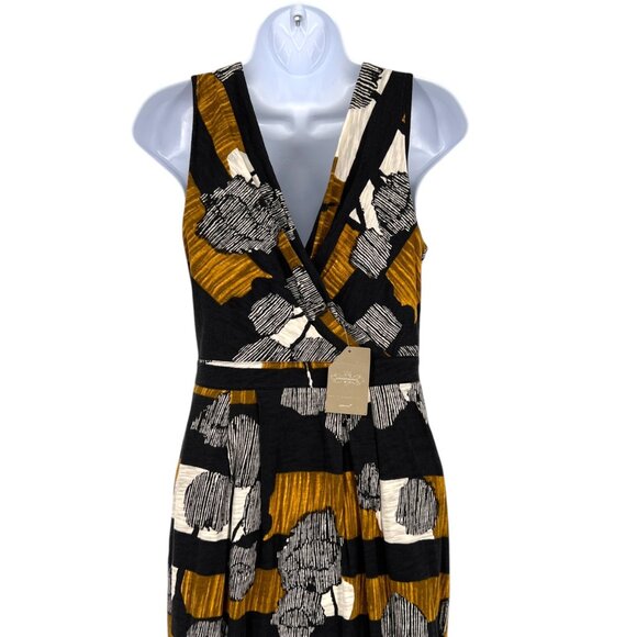 Deletta Anthropologie Abstract Print Sleeveless V-Neck Dress Size Small NWT - Picture 7 of 12